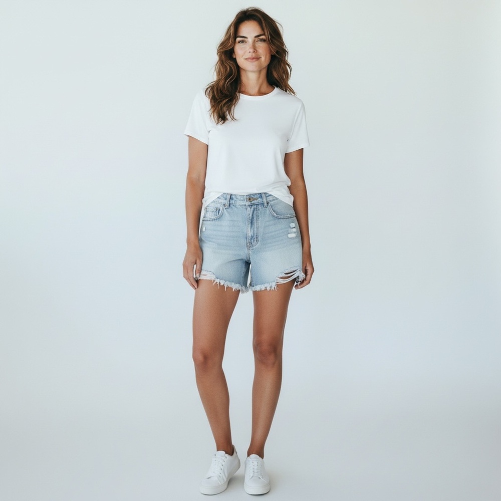 Pacsun size 29 Distressed Light Blue Denim Shorts used